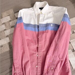 Ralph Lauren Red, White & Blue Colorblock Button-Down Shirt